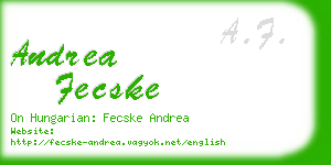 andrea fecske business card